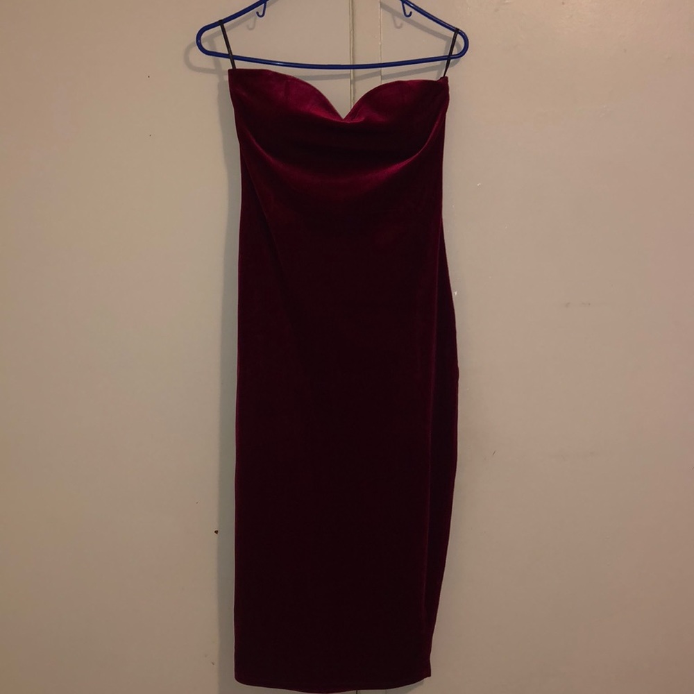 Red velvet dress